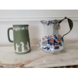 Wedgwood ceramic jug and Mason's ceramic jug { 25cm H X 24cm W X 20cm D & 21cm H X 16cm W X 12cm