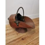 Good quality 19th C. copper coal scuttle with wrought iron handle {44 cm H x 35 cm W x 57 cm D}.