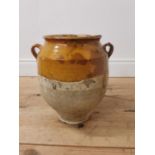 19th C. Glazed terracotta confit pot {36cm H x32cm Dia.}