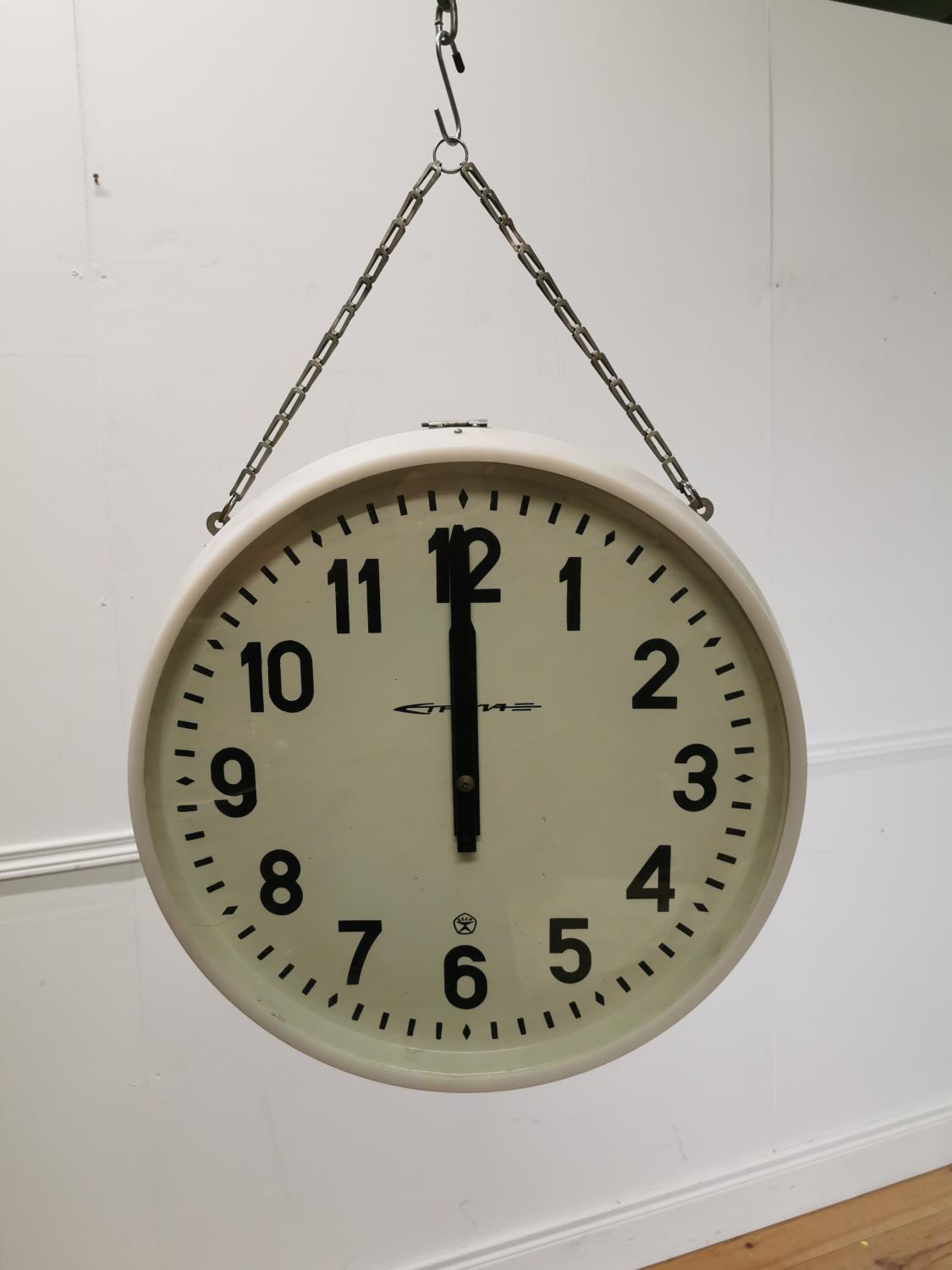 Vintage clock { 46cm H X 17cm Dia }.