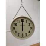 Vintage clock { 46cm H X 17cm Dia }.