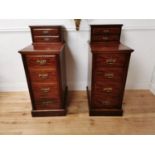 Good quality pair of 19th C. mahogany bedside lockers by Maple & Co. with orginal brass handles {105