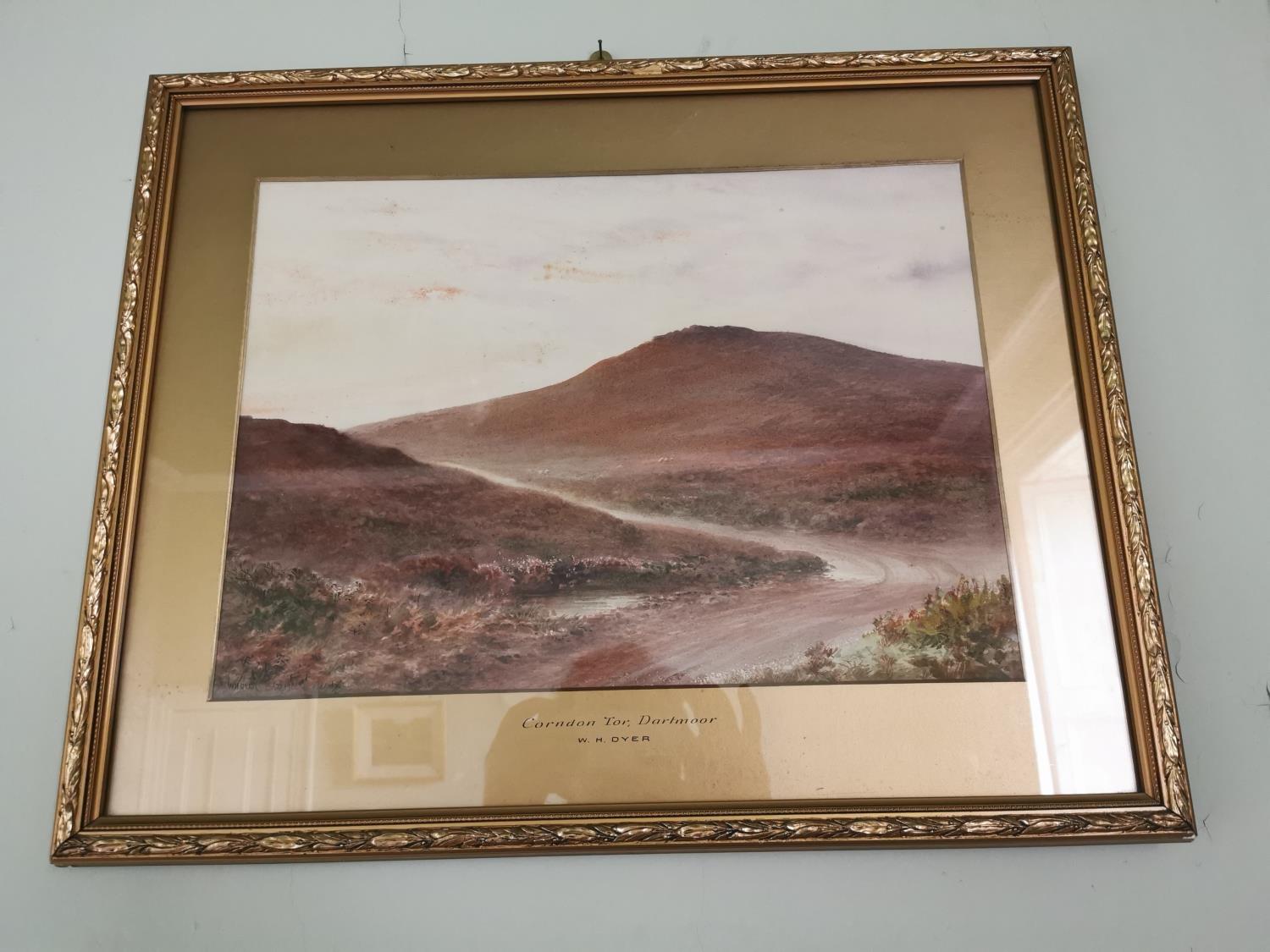 W H Dyer pair of early 20th C. Dartmoor scenes watercolours mounted in gilt frames {50 cm H x 63 - Bild 2 aus 3