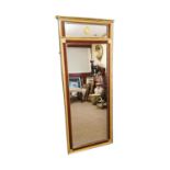 Late 19th. C. giltwood and mahogany pier mirror with satinwood inlay { 171cm H X 70cm W }.