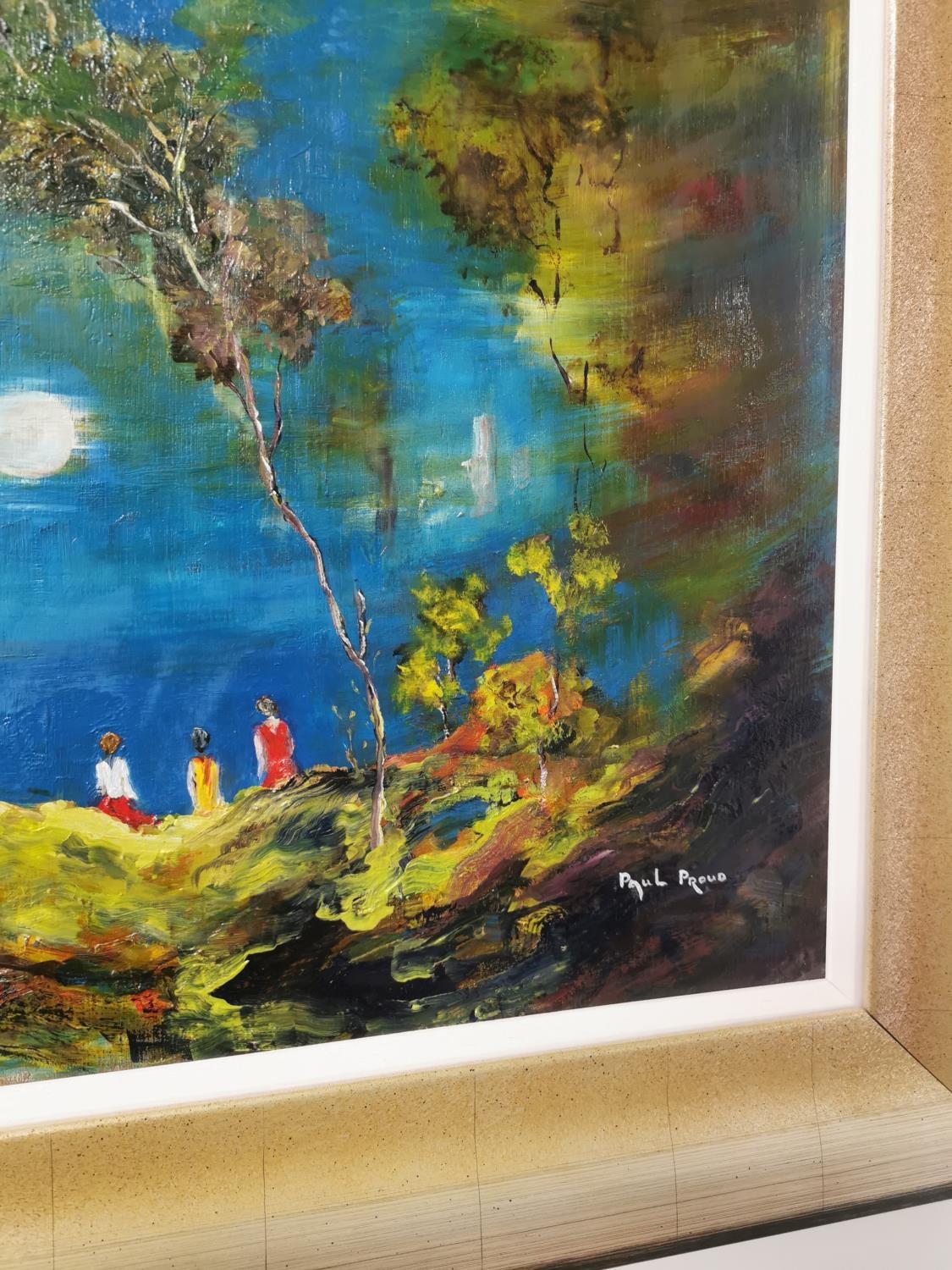 Paul Proud - Oil on Board - Untitled Woodland Scene {60 cm H x 85 cm D} Circa - Image 2 of 3