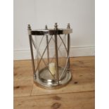 Decorative chrome candle holder { 43cm H X 53cm Dia }.