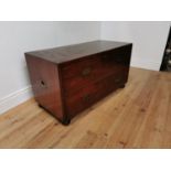 Good quality 19th C. mahogany campaign chest in the form of a coffee table with two long drawers