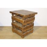 Table in the form of crates { 63cm H X 56cm Sq }.