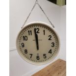 Vintage clock { 46cm H X 17cm Dia }.