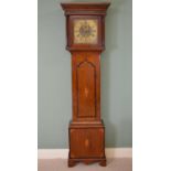 Georgian inlaid mahogany longcase clock with square brass dial Maker Thomas Wentworth Sarum (