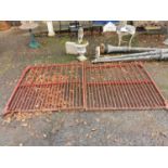 Pair of 19th. C. wrought iron entrance gates { 190cm H X 348cm W }