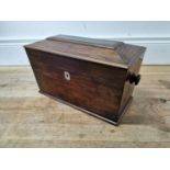 Good quality 19th. C. rosewood tea caddy { 20cm H X 25cm W X 15cm D ]