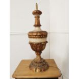 Giltwood table lamp { 69cm H X 22cm Dia }.