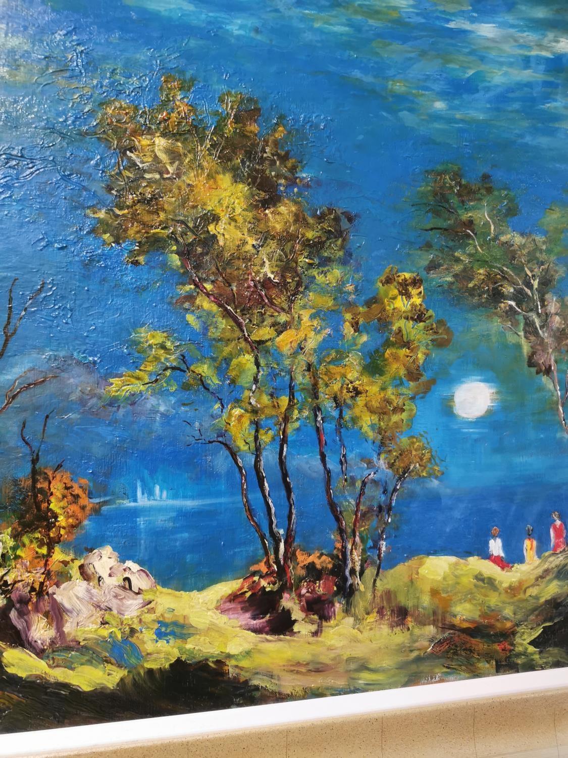 Paul Proud - Oil on Board - Untitled Woodland Scene {60 cm H x 85 cm D} Circa - Image 3 of 3