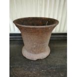 Early 19th C. cast iron mortar {28 cm H x 34 cm Dia.}.