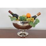 Silver plated wine cooler inscribed Gallimard Pere et Fils . { 23cm H X 31cm W }.