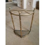 Brass umbrella and stick stand { 62cm H X 45cm W X 21cm D }.