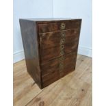 Early 20th. C. oak and pine Campaign collector's cabinet { 60cm H X 50cm W X 34cm D }.