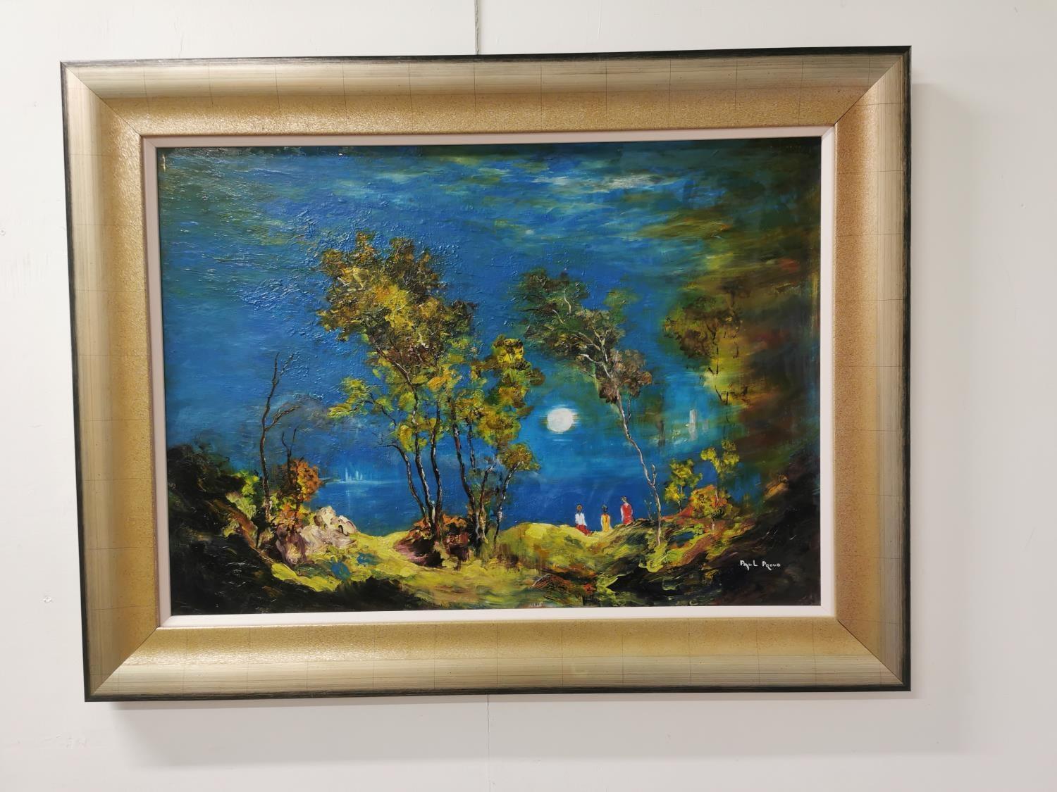 Paul Proud - Oil on Board - Untitled Woodland Scene {60 cm H x 85 cm D} Circa