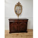 19th C. mahogany chiffonier with two drawers in the frieze above two blind doors {95 cm H x 123 cm W