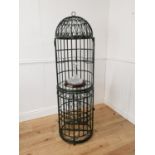 Painted metal wine cabinet in the form of a birdcage {164cm H x 51cm Dia.}