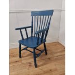 Painted pine armchair { 97cm H X 54cm W X 60cm D }.