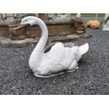 Cast alloy model of Swan. {65 cm H x 94 cm W x 38 cm D}.