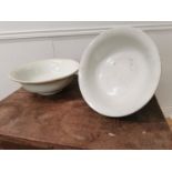 Two second period Belleek basins, Black stamp {14cm H x 45cm Dia.}