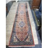 Decorative Bidjar Laufer carpet runner {395 cm L x 85 cm W}.