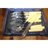 Twelve piece fish cutlery set in original presentation box