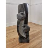 Carved Hands in Polished Stone. {77 cm H x 26 cm W x 18 cm D}.