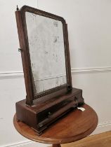 Georgian mahogany dressing table mirror over one long drawer on ogee feet. {69 cm H x 51 cm W x 23