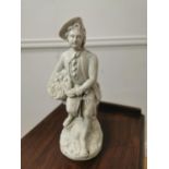 19th. C. ceramic figure of The Fruit Seller { 36cm H X 12cm W X 16cm D }.