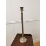 Silverplated candlestick with reeded column { 60cm H X 14cm Dia }.