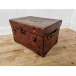 Good quality early 20th. C. leather travel trunk with fitted interior by J. W Allen London { 37cm