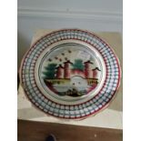 17th C. hand painted ceramic Dutch plate. {27 cm Diam}.