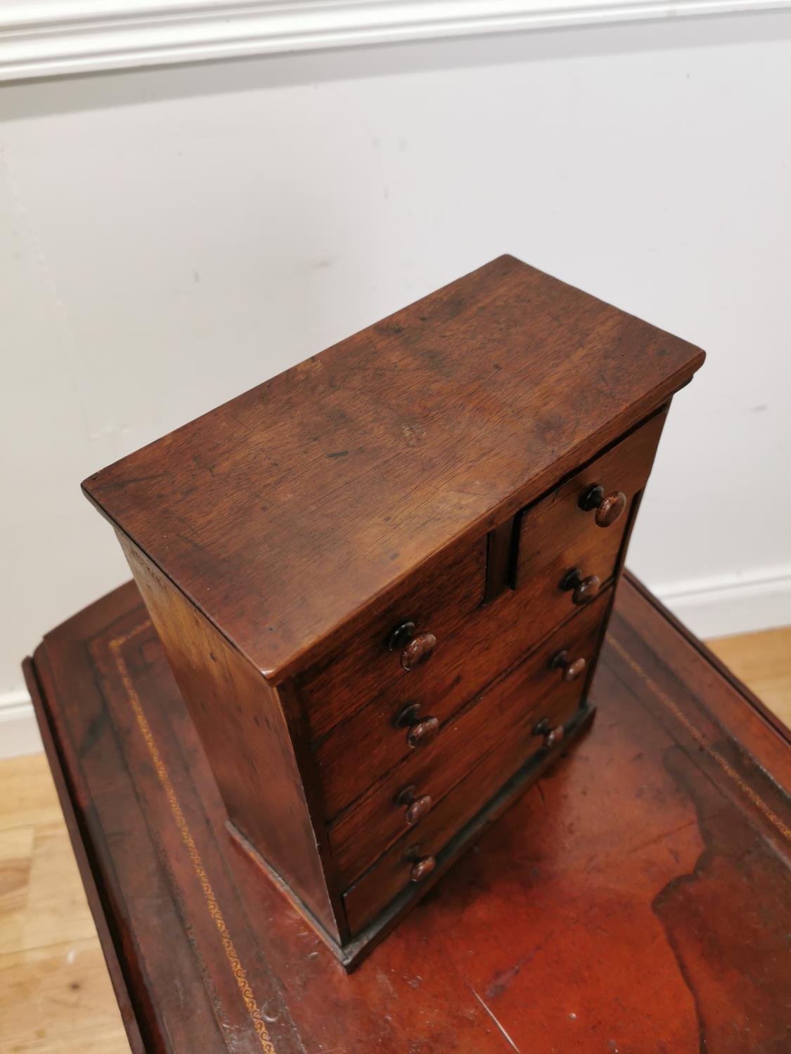 Edwardian rosewood apprentice chest {30 cm H x 23 cm W x 11 cm D}. - Image 2 of 3