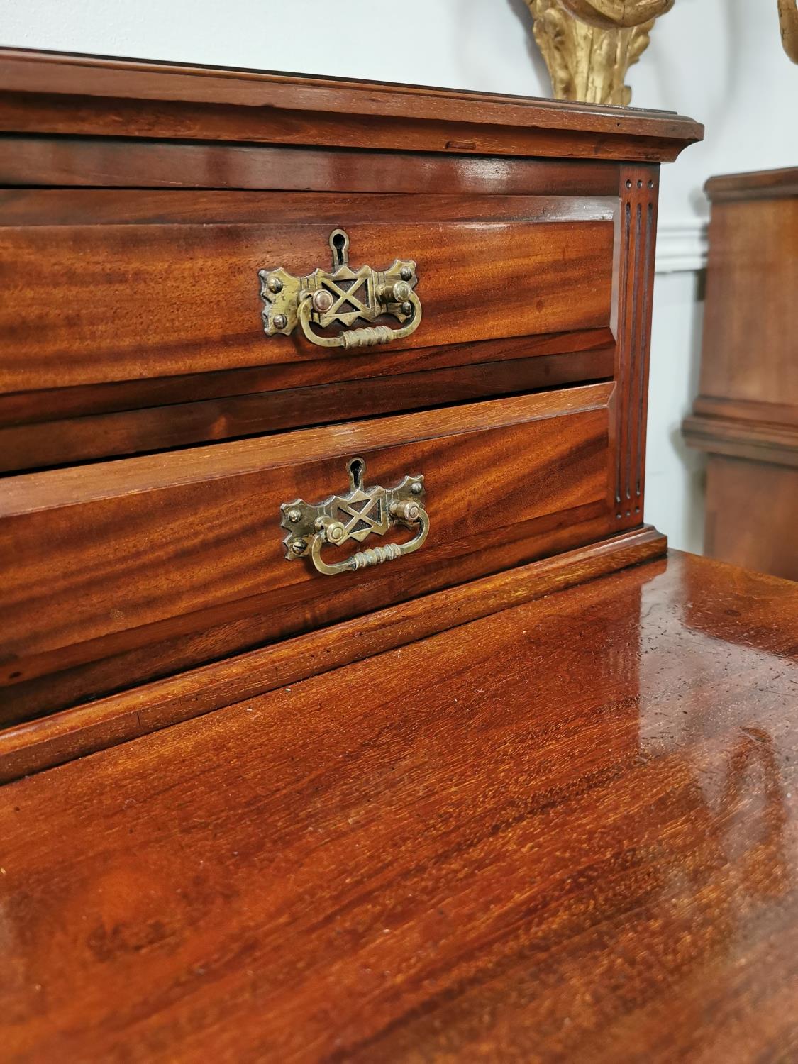 Good quality pair of 19th C. mahogany bedside lockers by Maple & Co. with orginal brass handles {105 - Image 4 of 6