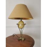 Decorative table lamp in the form of an osrich egg supported by three birds with shade { 65cm H X
