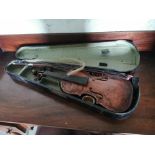 Violin in case including bow { 59cm L }.