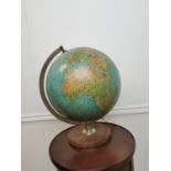 Light up world globe on stand { 40cm H X 28cm Dia }.