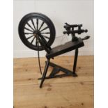 19th. C. oak spinning wheel { 83cm H X 83cm W X 57cm D }.