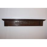 Carved mahogany door head { 20cm H X 122cm W X 15cm D }.