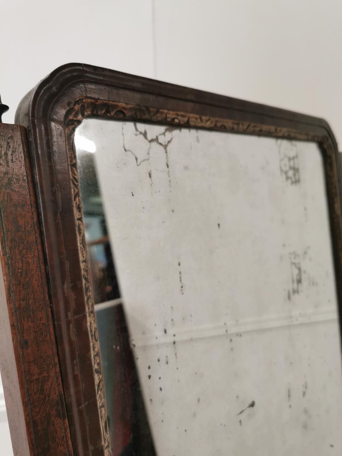 Georgian mahogany dressing table mirror over one long drawer on ogee feet. {69 cm H x 51 cm W x 23 - Image 2 of 4