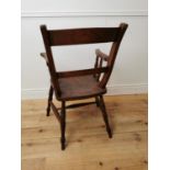 19th C. ash and elm open armchair {91 cm H x 56 cm W x 52 cm D}.