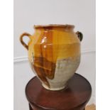 19th C. Glazed terracotta confit pot {20cm H x 21cm Dia.}