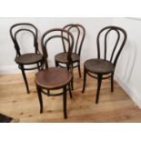 Set of four Edwardian bentwood chairs { 89cm H X 43cm W X 50cm D }