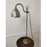 Early 20th. C. copper and metal angle poise table lamp { 52cm H X 34cm W X 14cm D }.