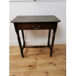 19th C. mahogany side table with single drawer in the frieze raised on turned legs and single