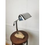 1940's desk lamp with marble base { 45cm H X 33cm W X 17cm D }.